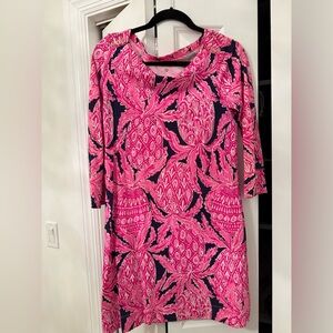 Lilly Pulitzer Pink and Navy Long Sleeve Dress